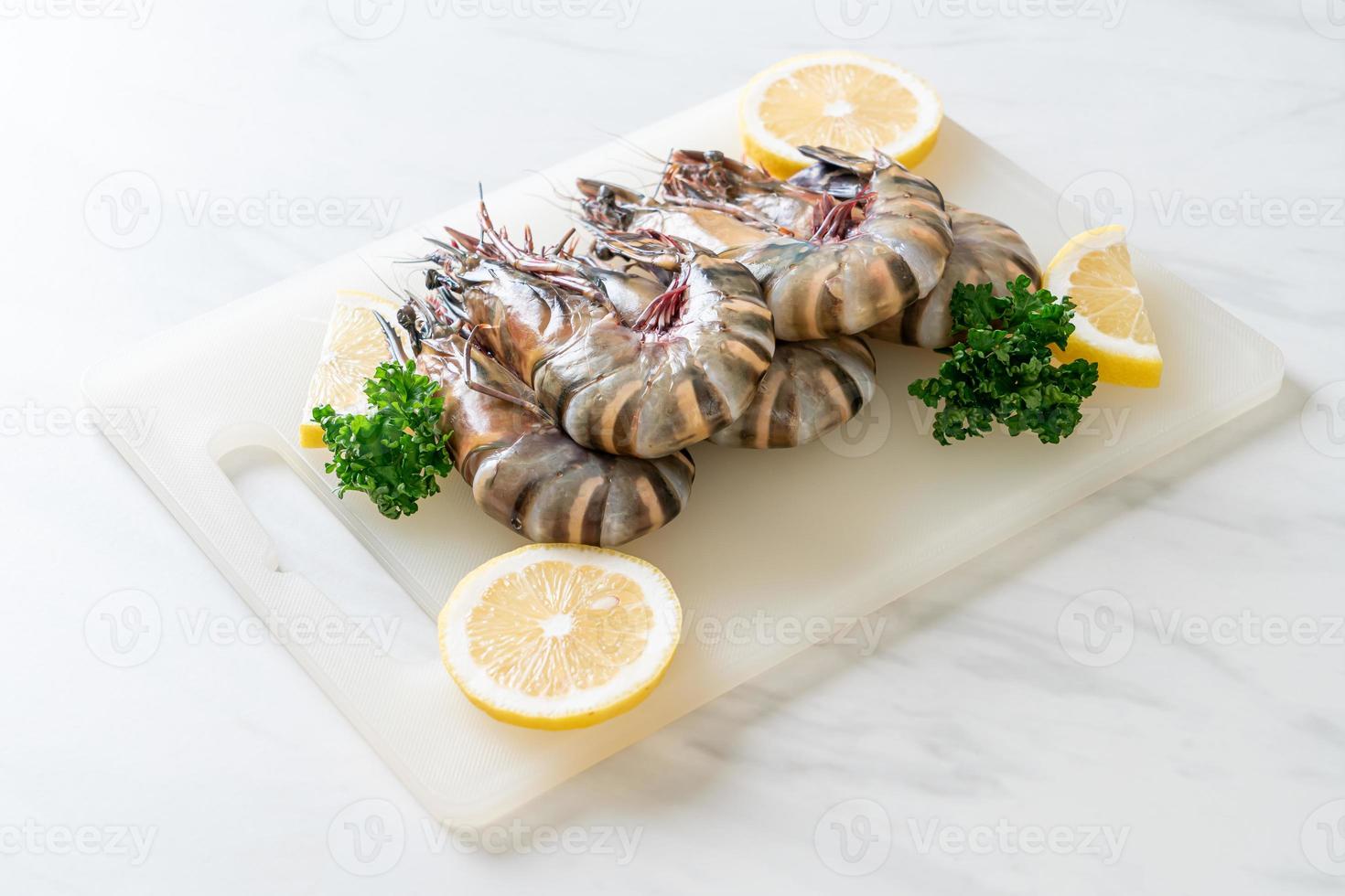 Fresh tiger prawn or shrimp photo
