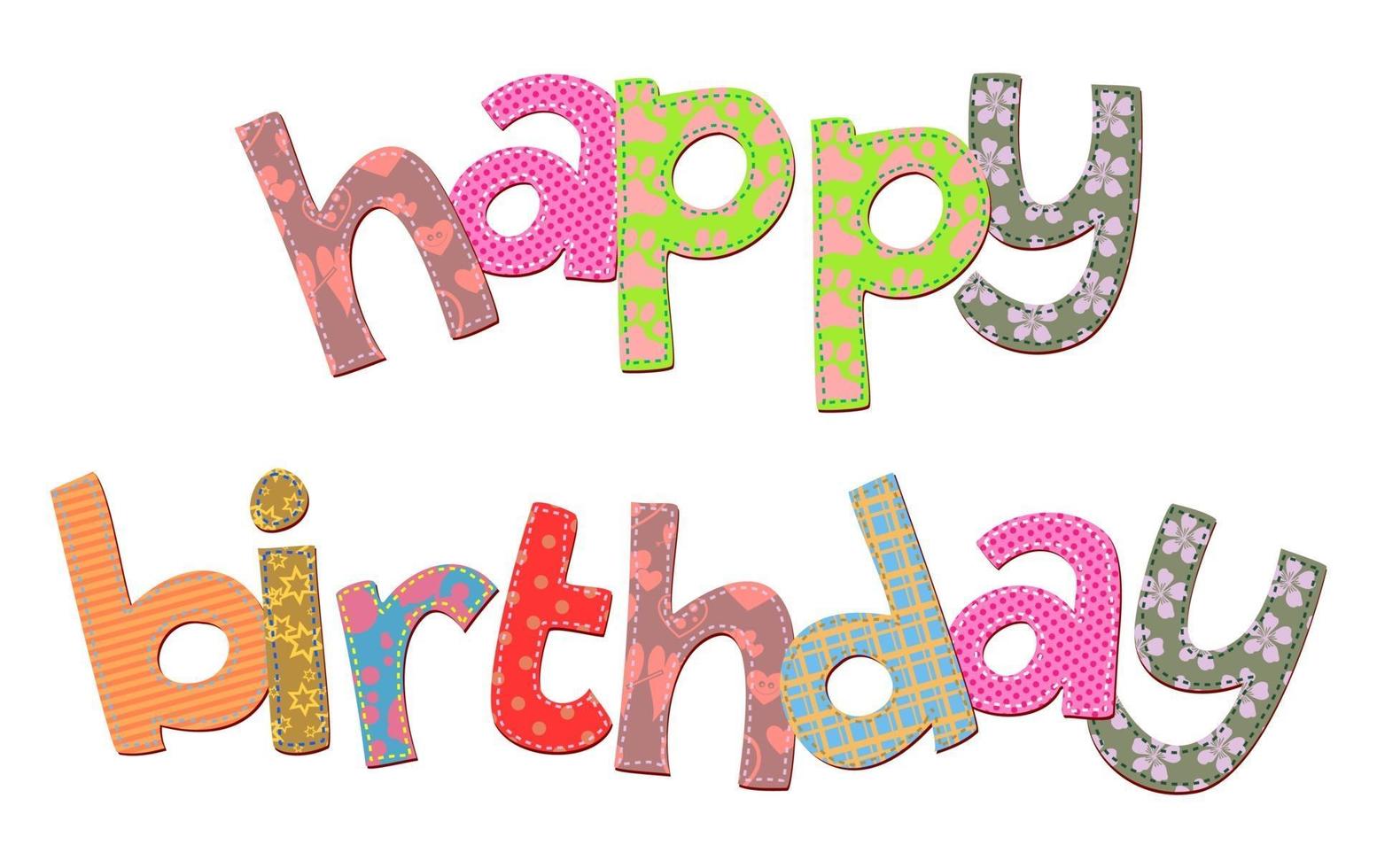 Happy Birthday Celebration Text Title Lettering vector