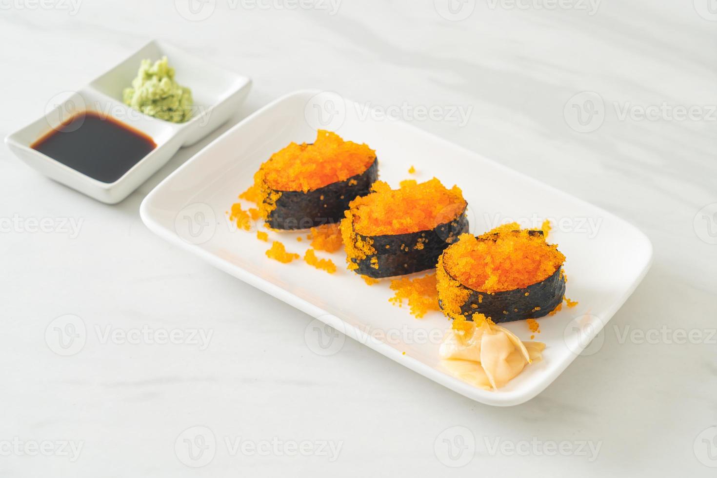 Ebiko sushi or shrimps egg sushi photo