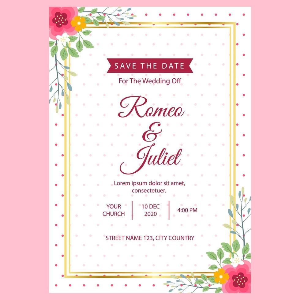 wedding invitation template 1 vector