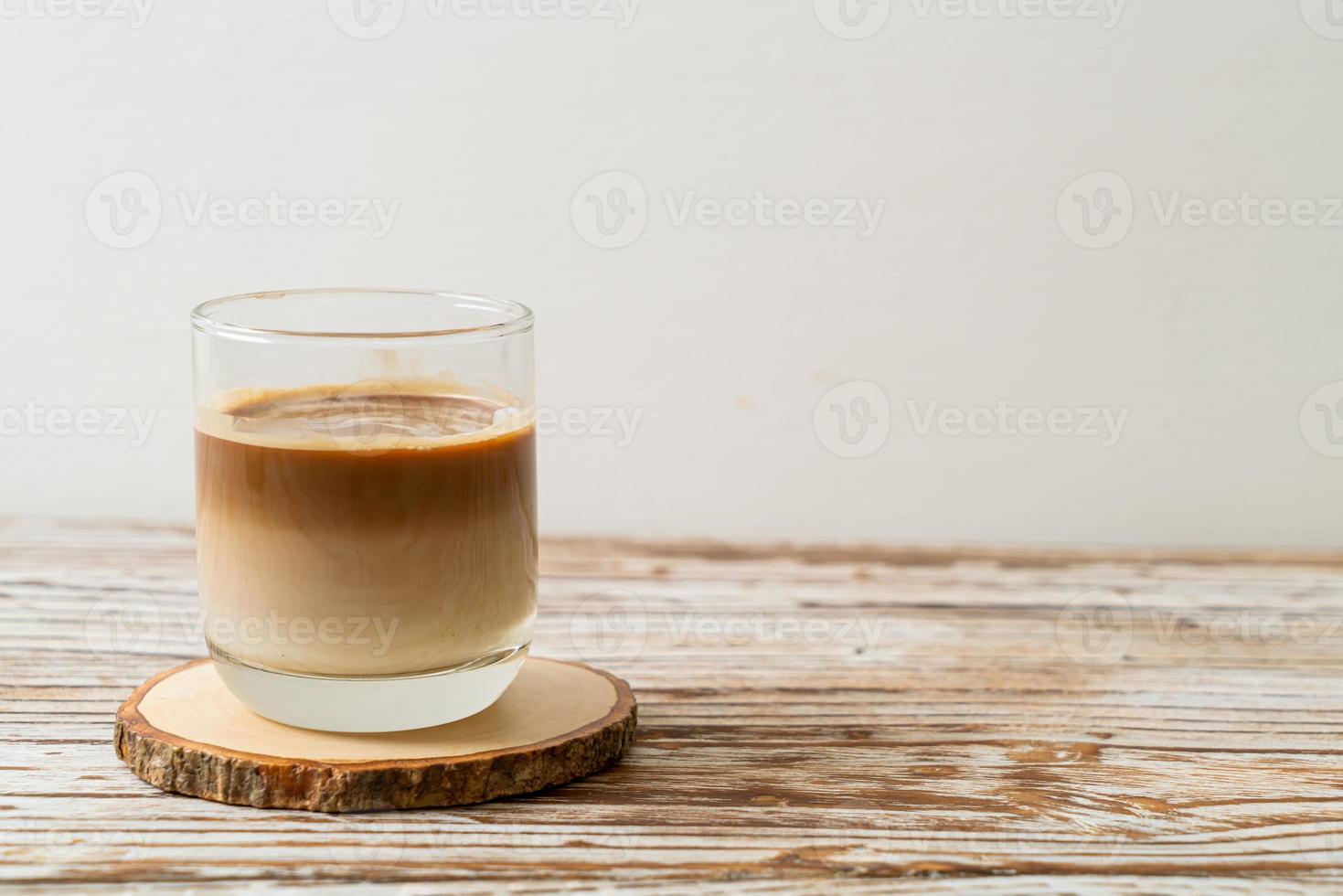 Glass of latte coffee, coffee with milk photo