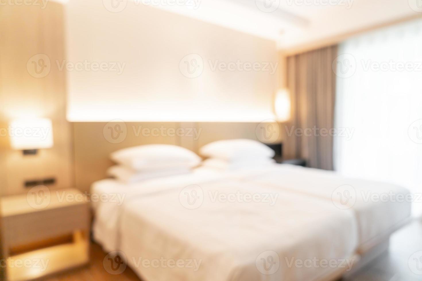 Abstract blur hotel resort bedroom for background photo