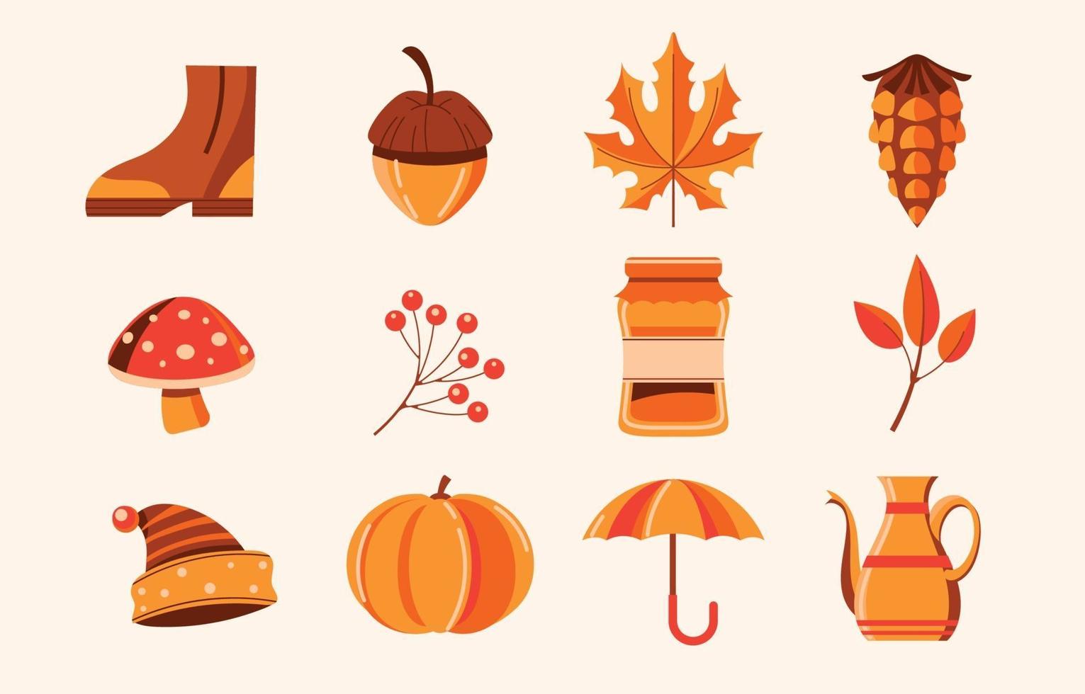 Mid Autumn Icon Collection vector