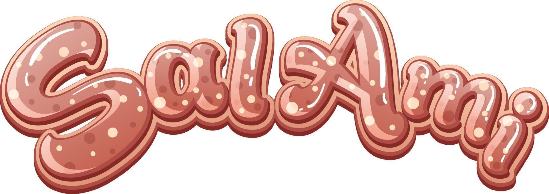 Salami logo text design vector