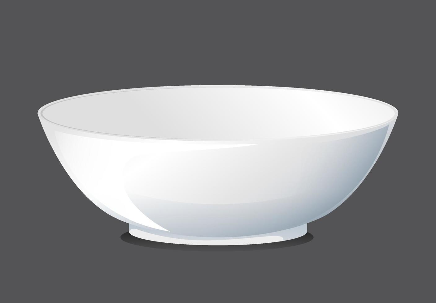 White plain bowl on black background vector