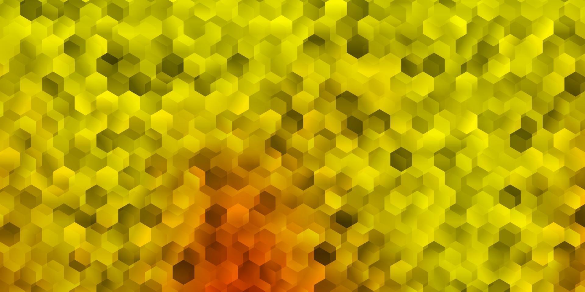 Light yellow vector layout with shapes of hexagons.