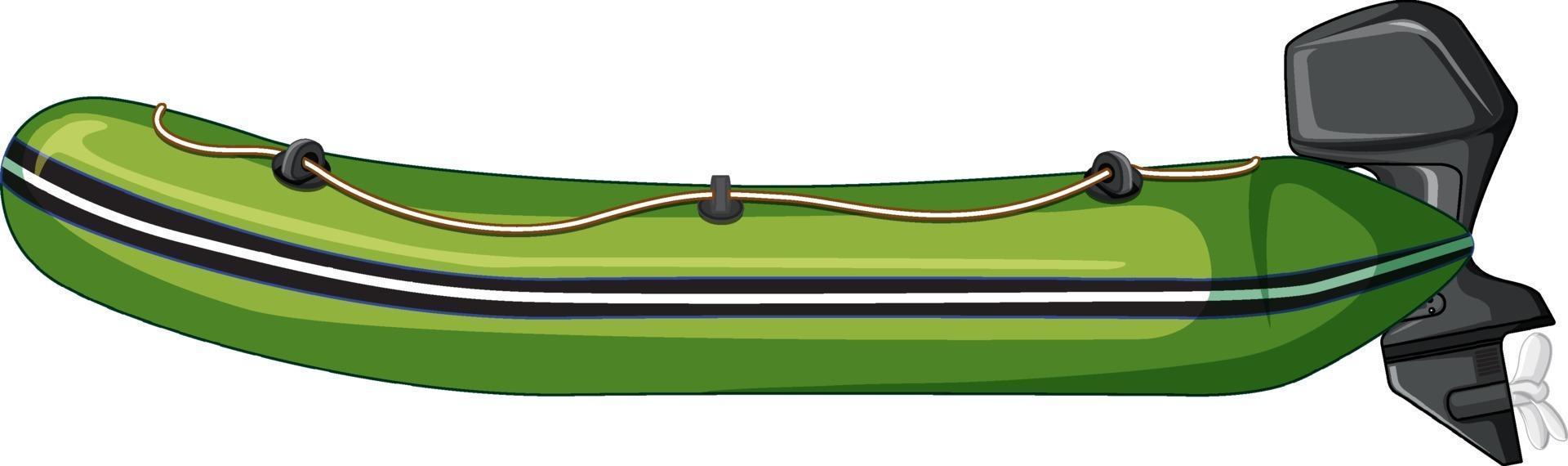 Inflatable boat with engine on white background vector