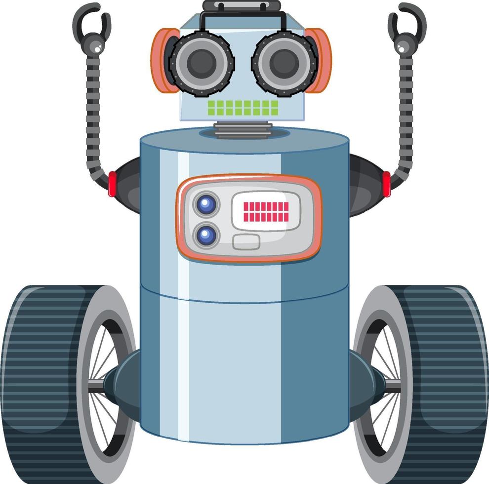 Vintage robot toy on white background vector