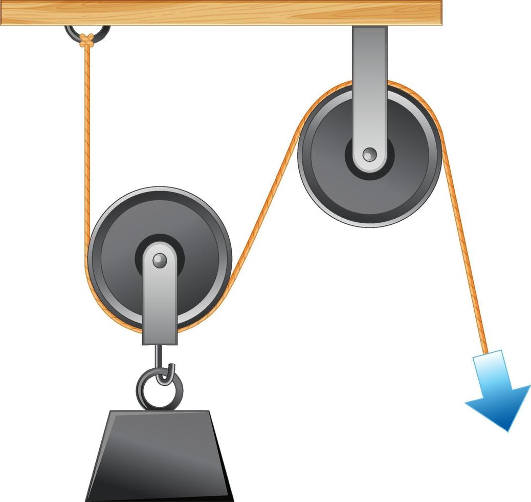 Science experiment on force and motion with pulley vector