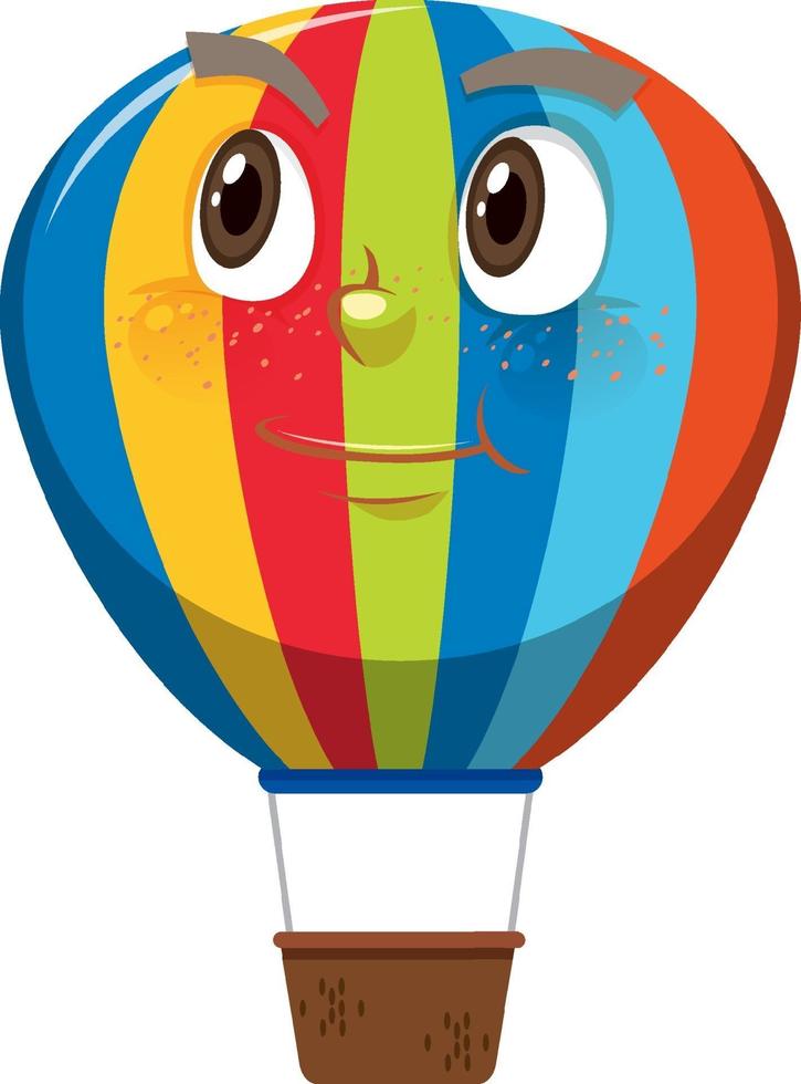 Hot air balloon cartoon character with face expression vector