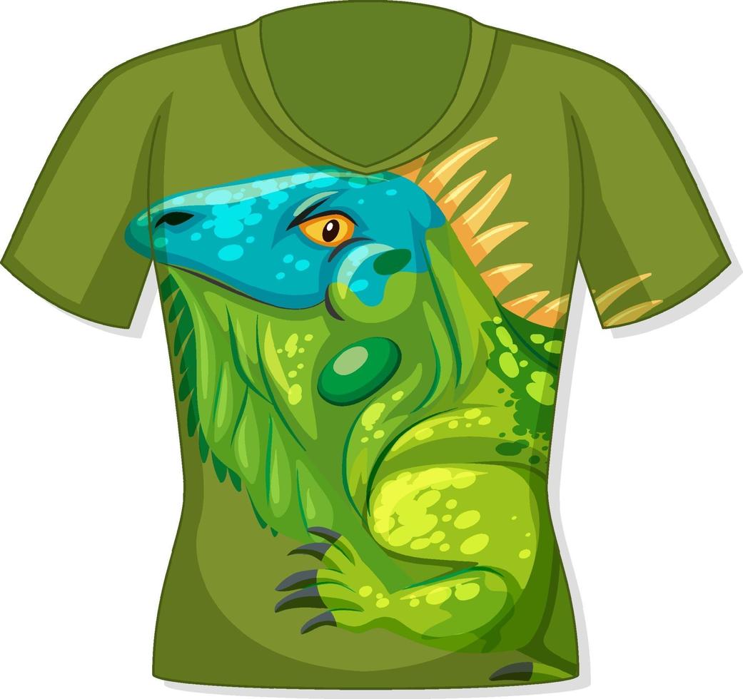 camiseta con estampado de iguana vector