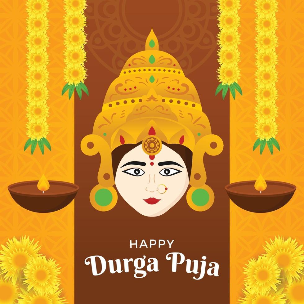 feliz durga puja ilustración vector