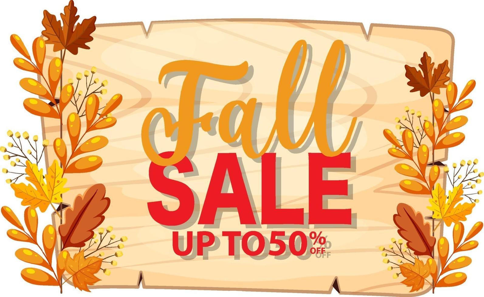 Fall sale banner template vector