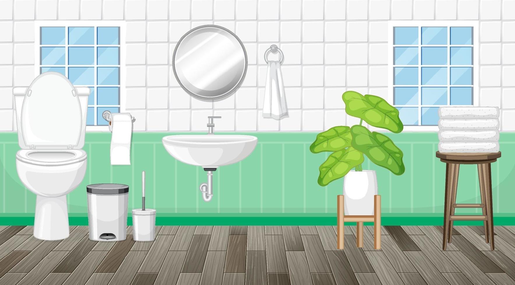 diseño de interiores de baño con muebles vector