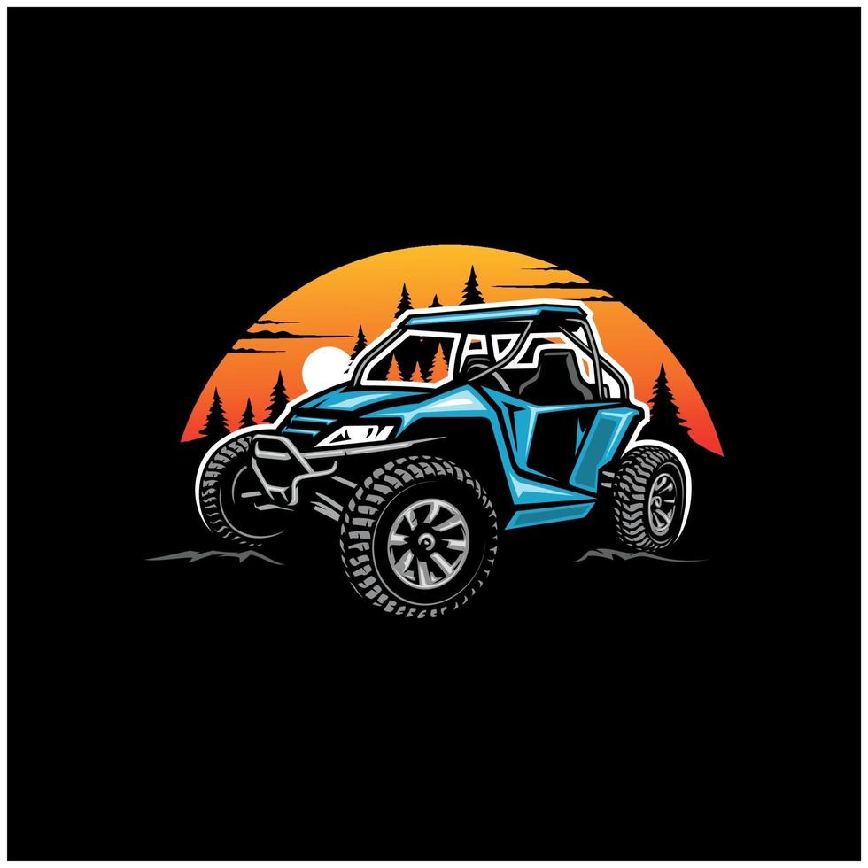 aventura todoterreno atv utv buggy vector aislado