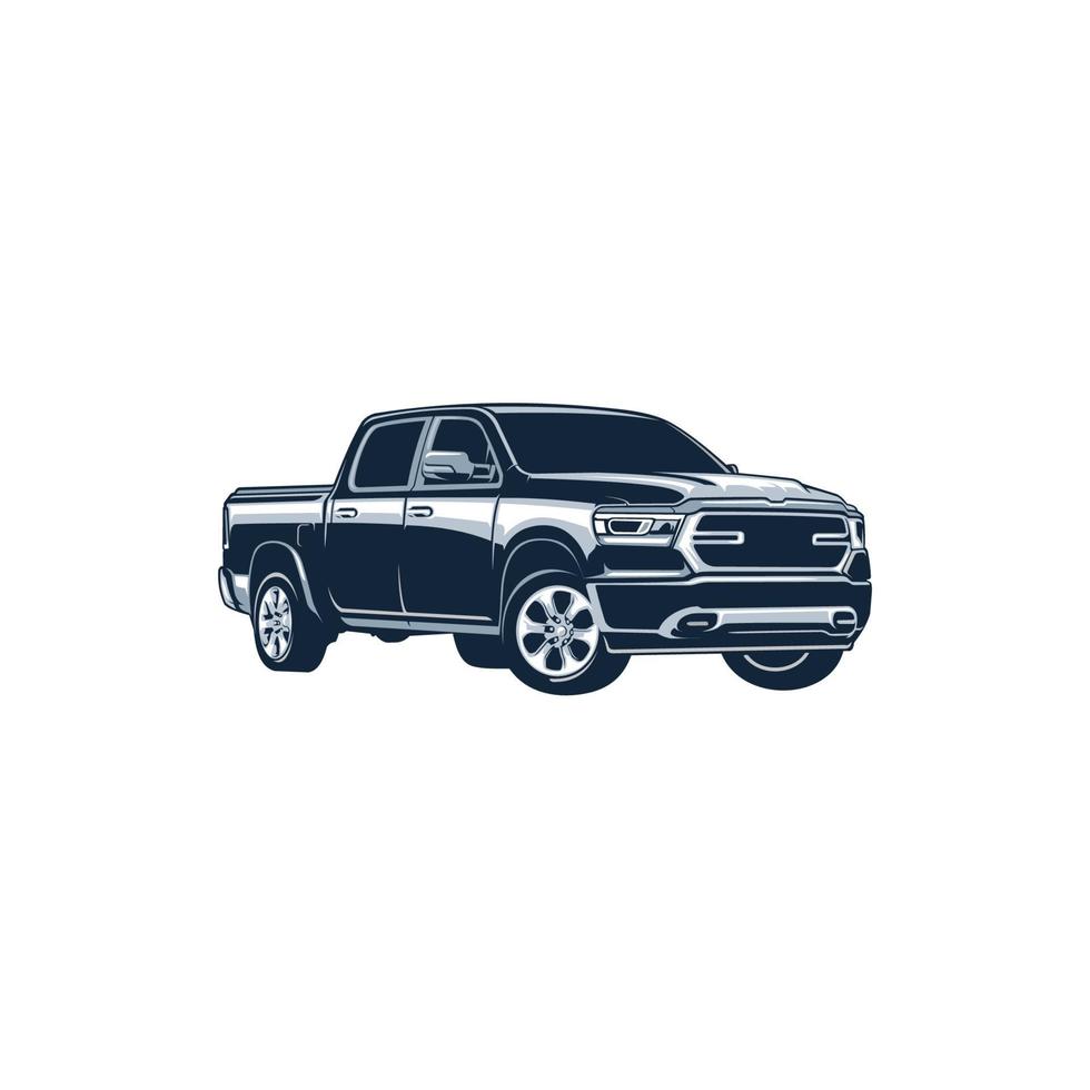 american pick up truck isolated vector