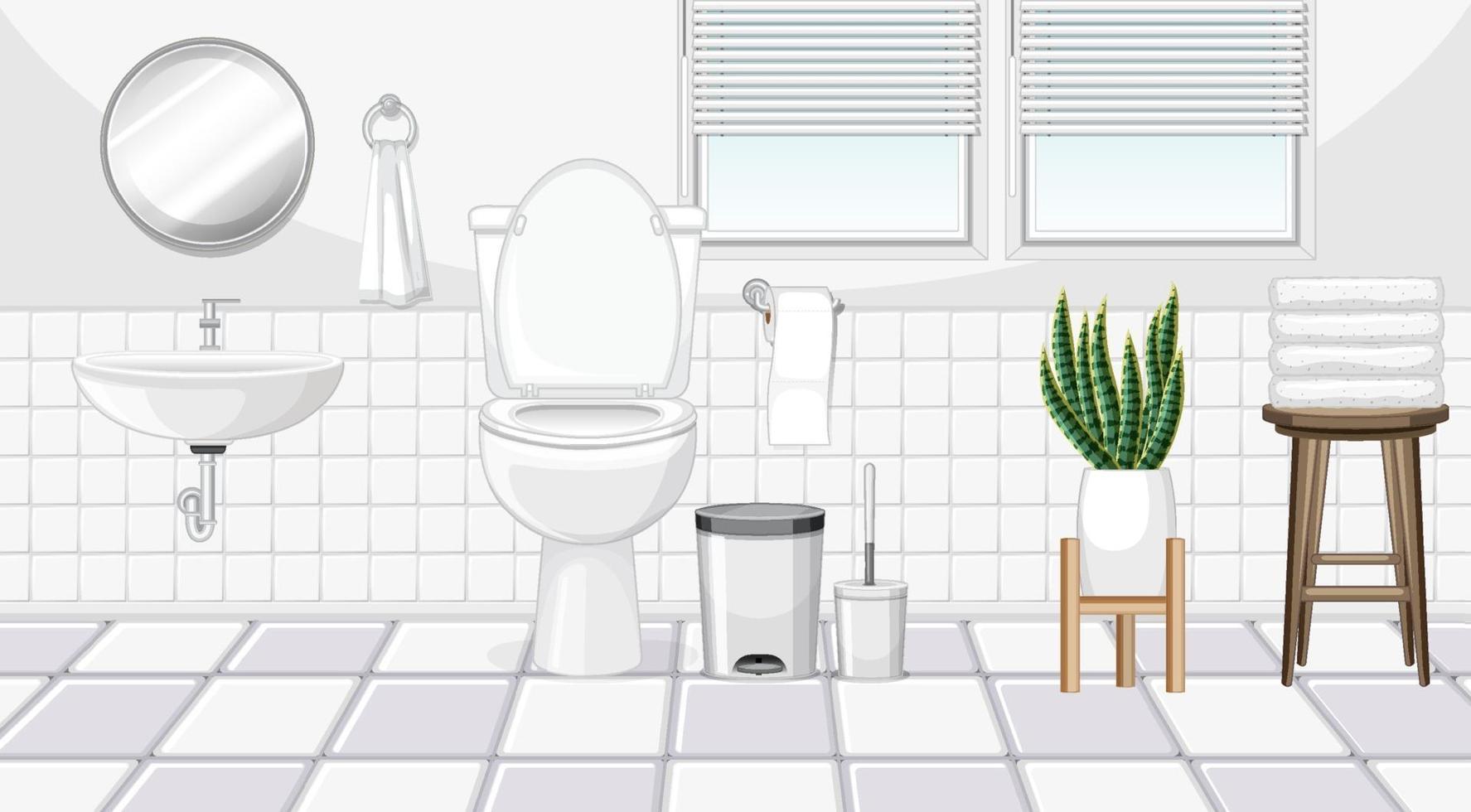 diseño de interiores de baño con muebles vector