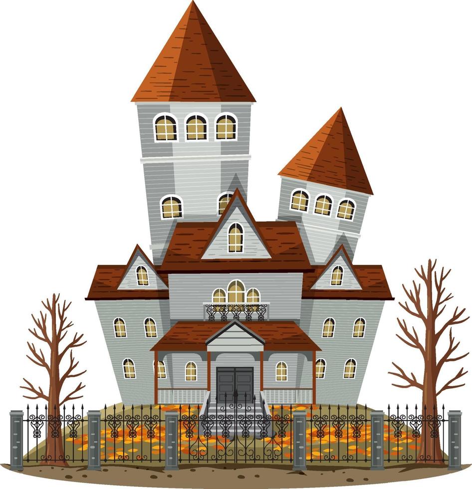 Haunted mansion exterior on white background vector