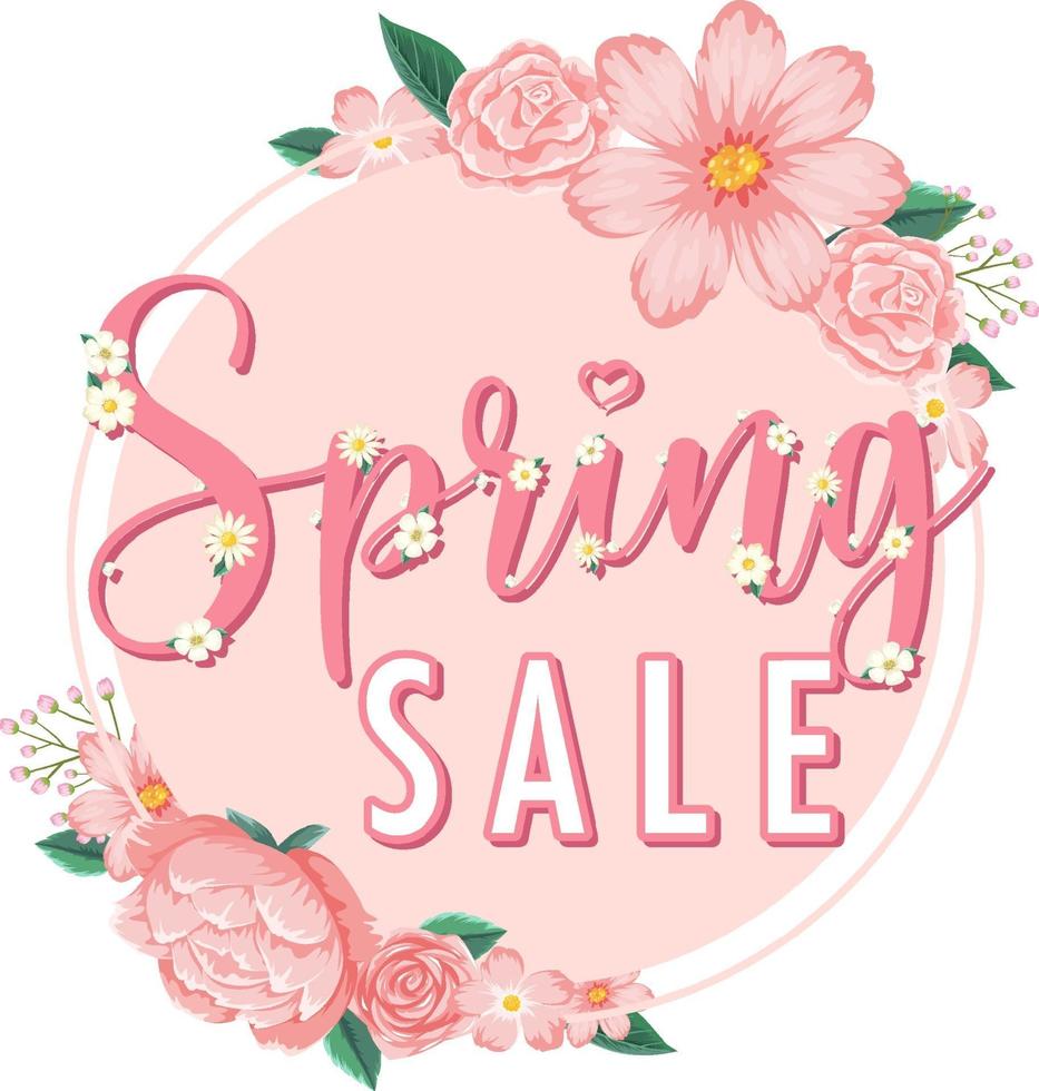 Spring sale banner template vector