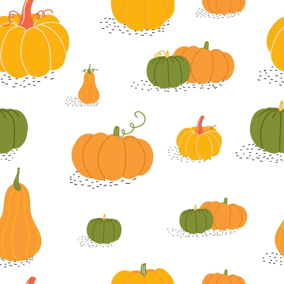 otoño de patrones sin fisuras con calabaza vector