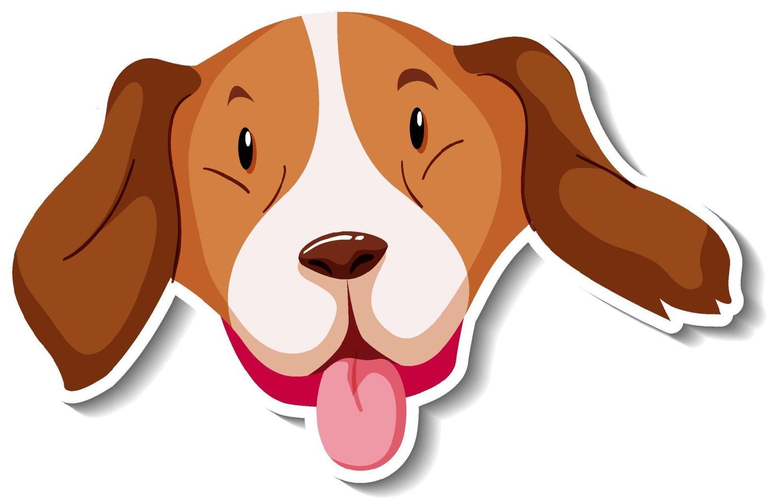 A sticker template of dog cartoon character vector