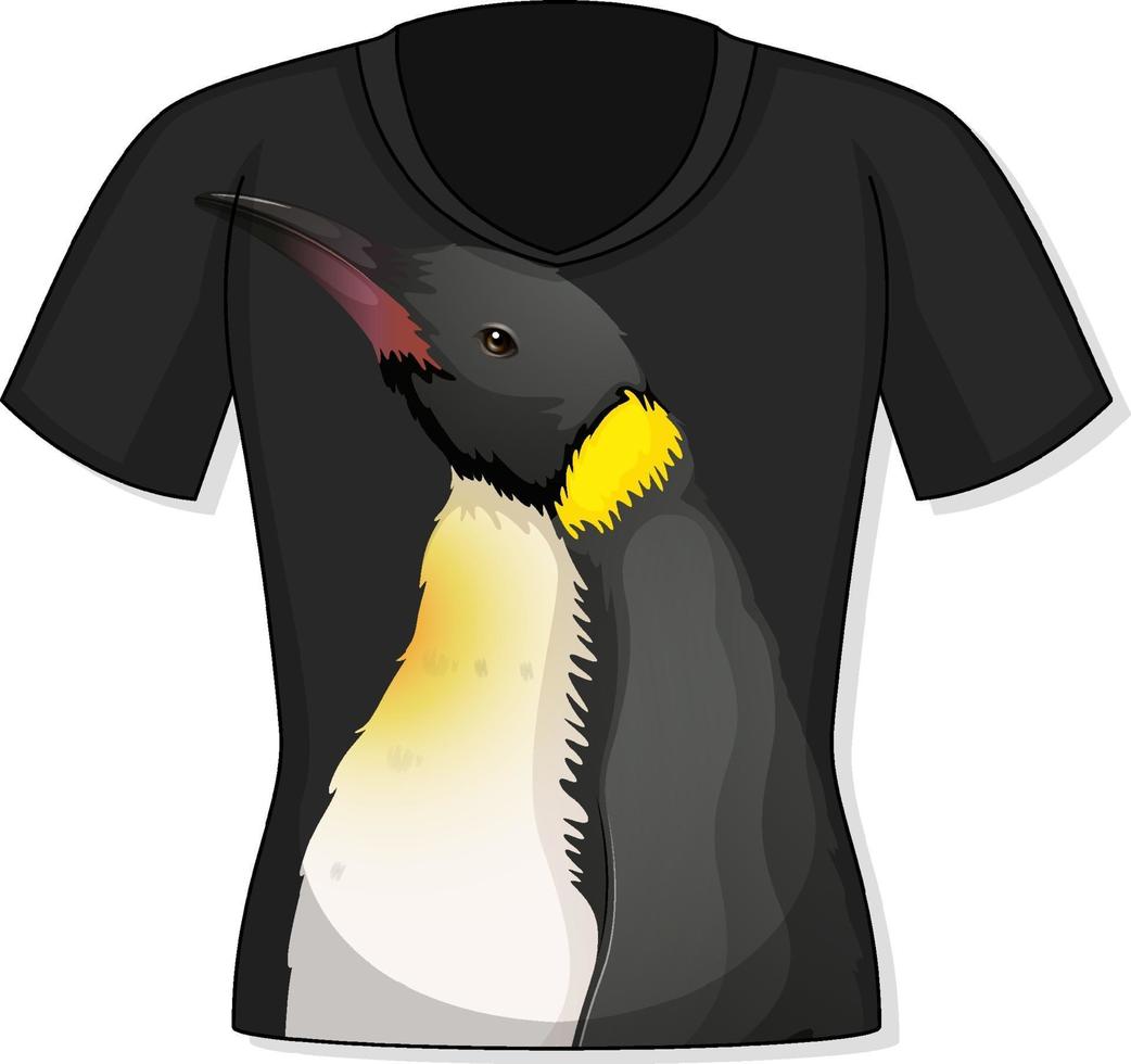 parte delantera de la camiseta con estampado de pingüinos vector