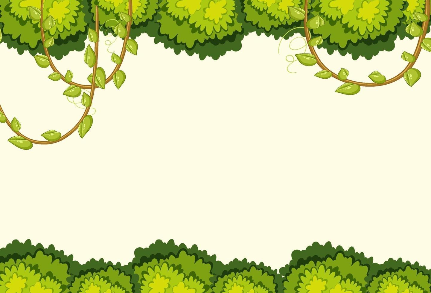 fondo vacío con elementos de árbol de la selva vector