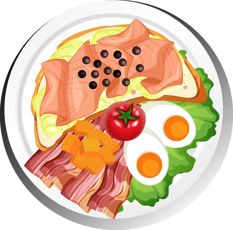 Healthy breakfast dish isolated vector