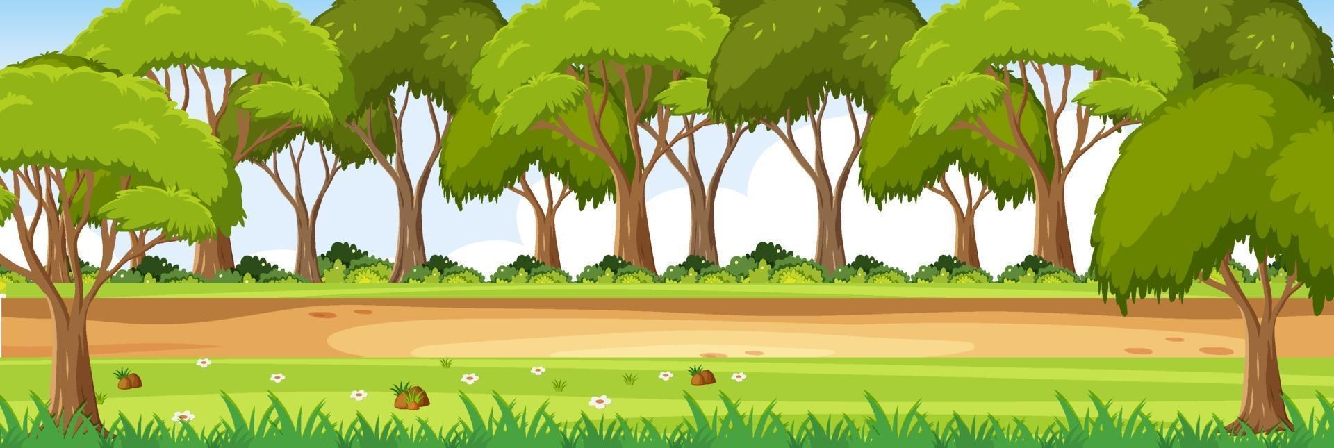 Forest horizontal landscape scene vector