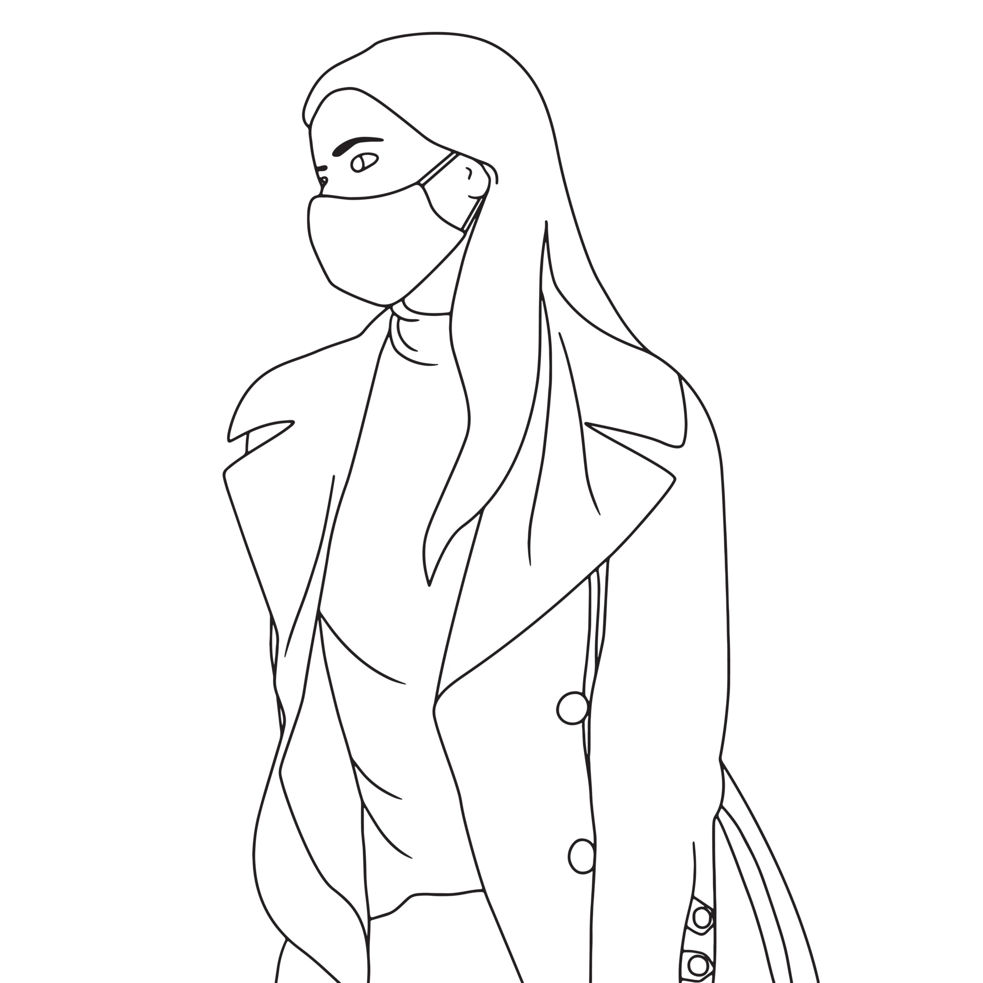 coloring pages people with mask character illustrations 3333087 vector art at vecteezy