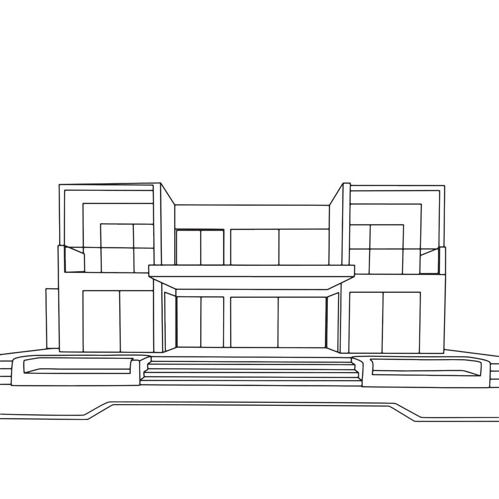 coloring pages - house vector - flat simple and non-editable