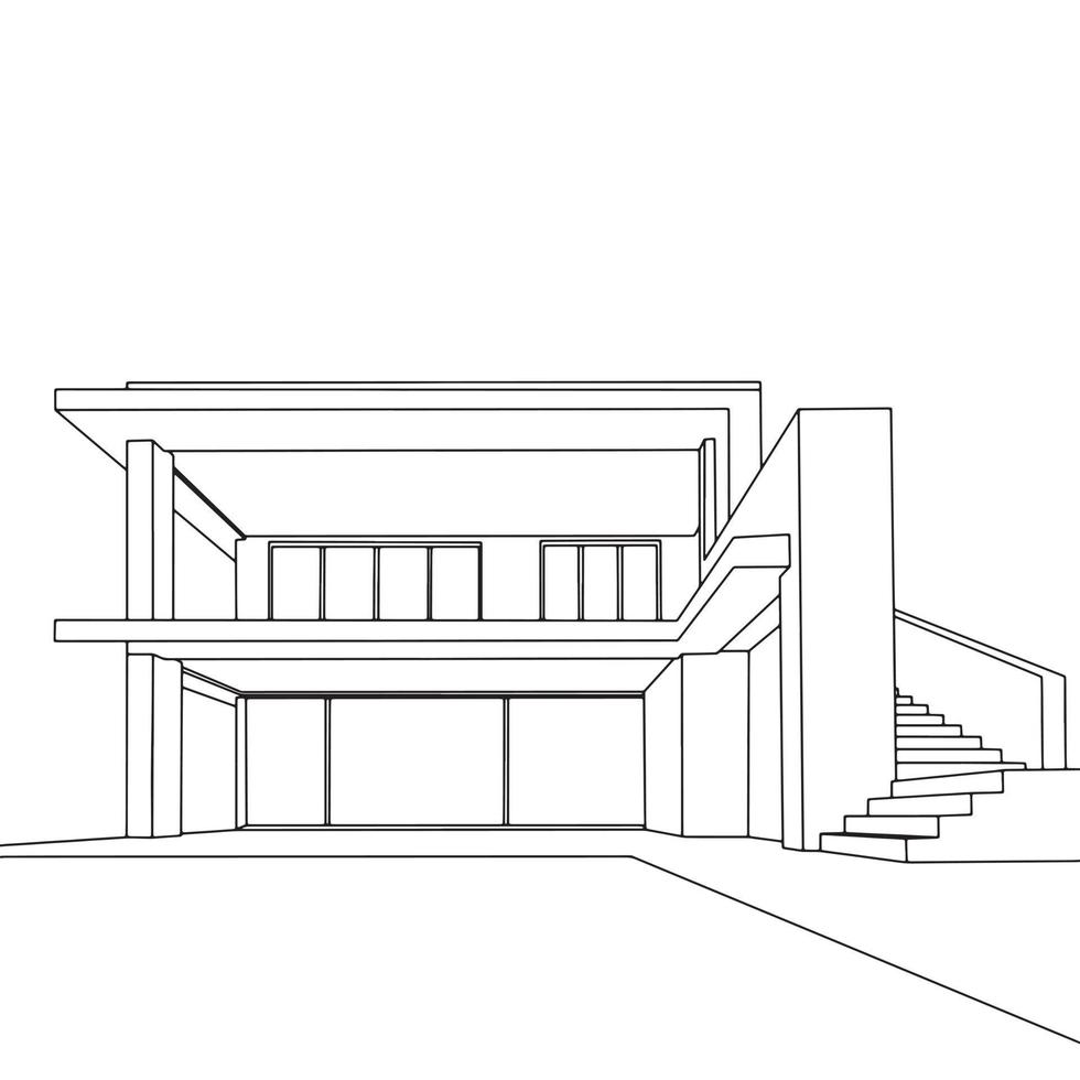 coloring pages - house vector - flat simple and non-editable