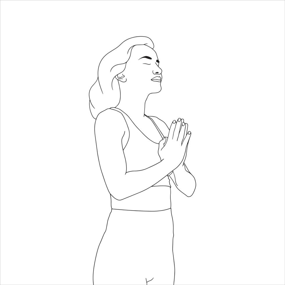 Coloring Pages - character in Yoga pose Vector character illustration.