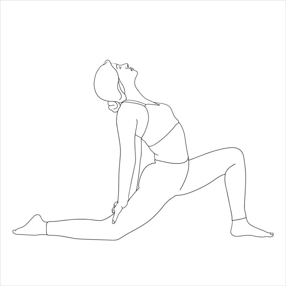 Coloring Pages - character in Yoga pose Vector character illustration.