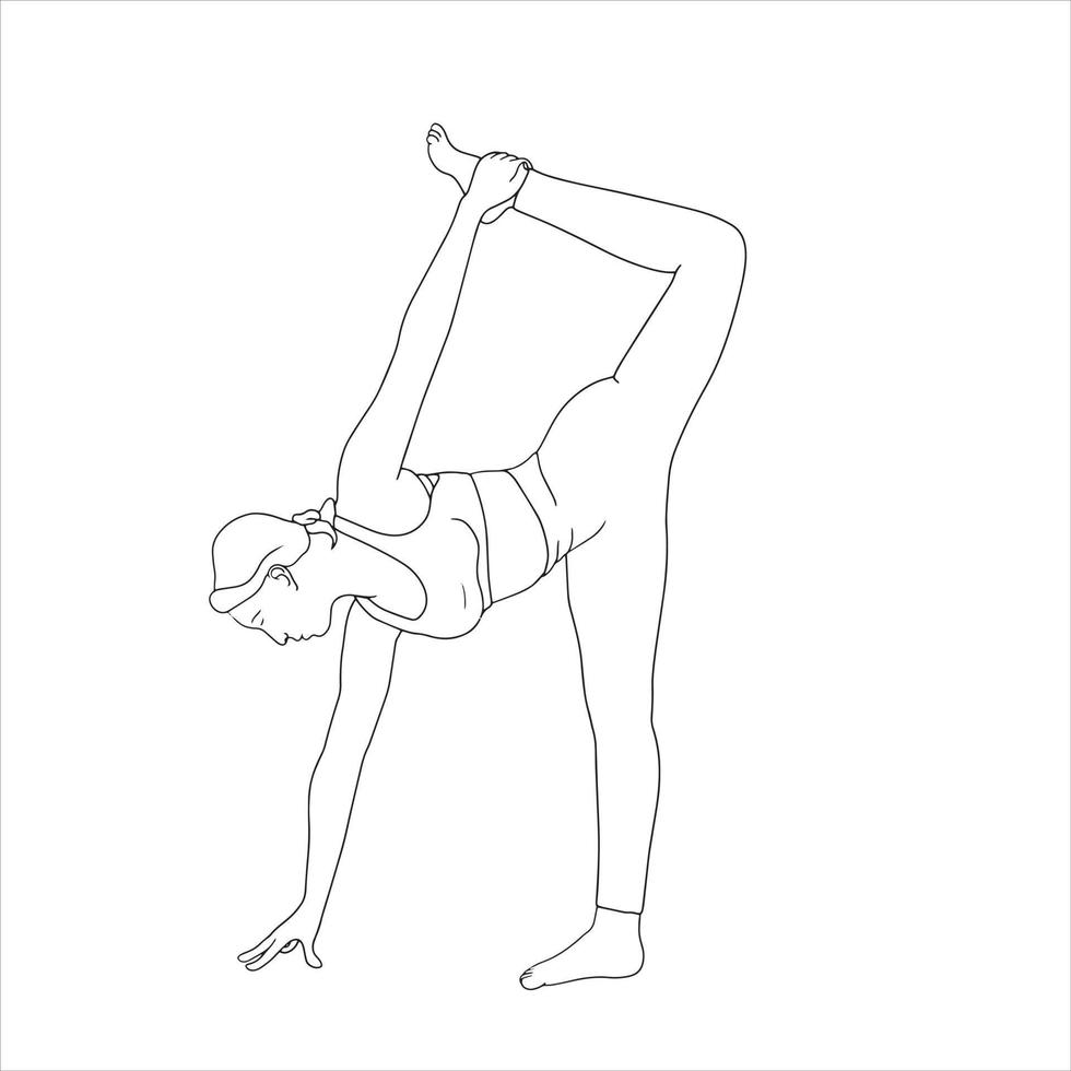 Coloring Pages - character in Yoga pose Vector character illustration.