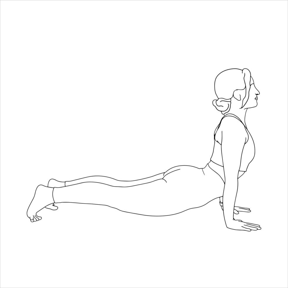 Coloring Pages - character in Yoga pose Vector character illustration.