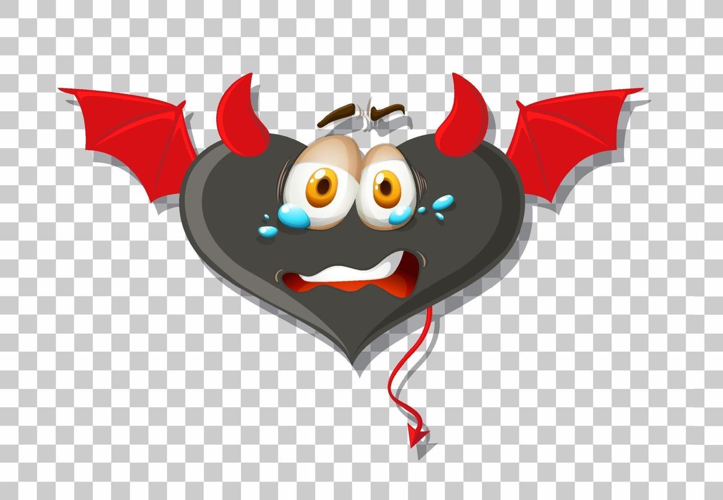 Heart shape devil with facial expression vector