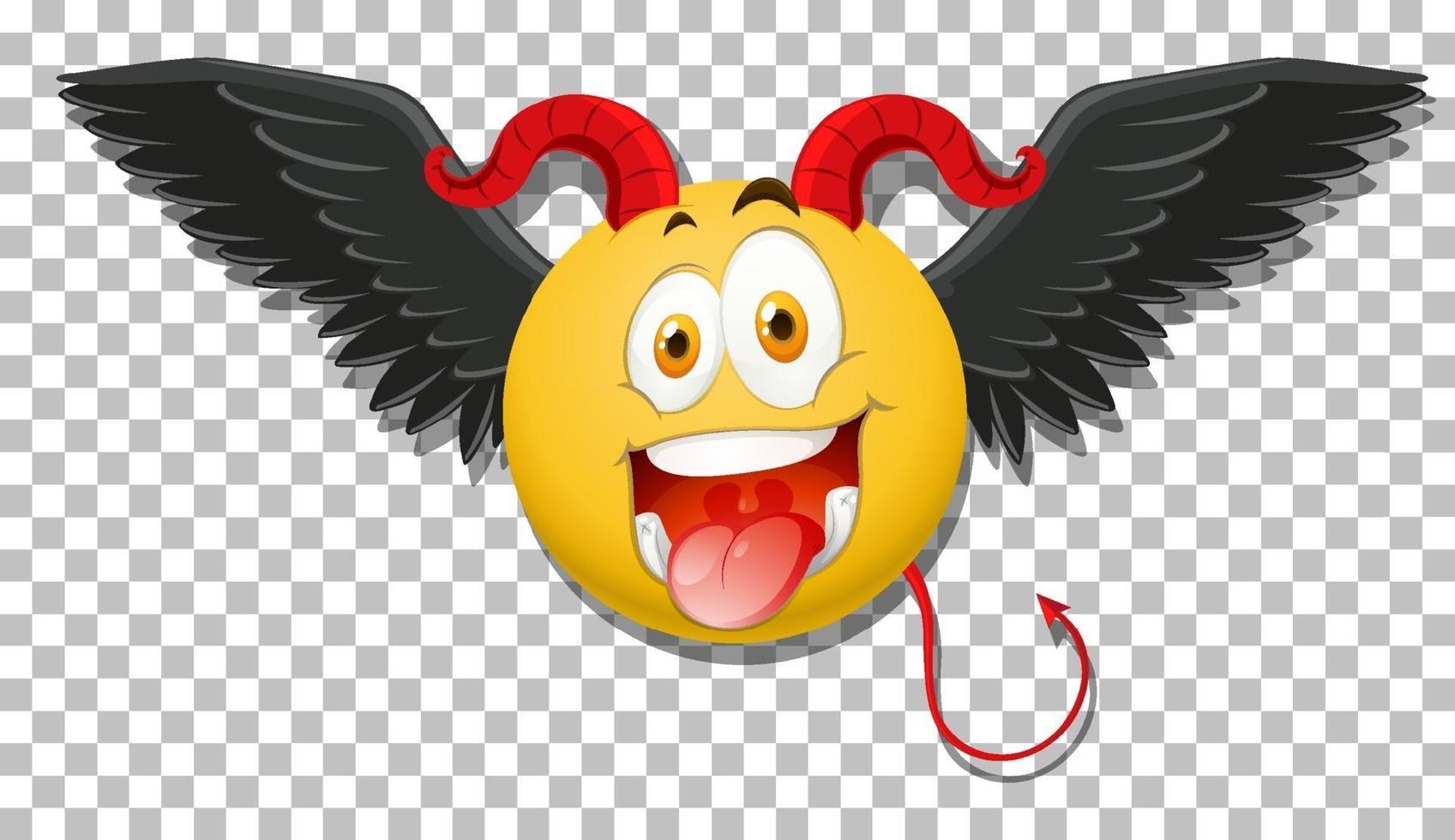 Devil emoticon with facial expression vector