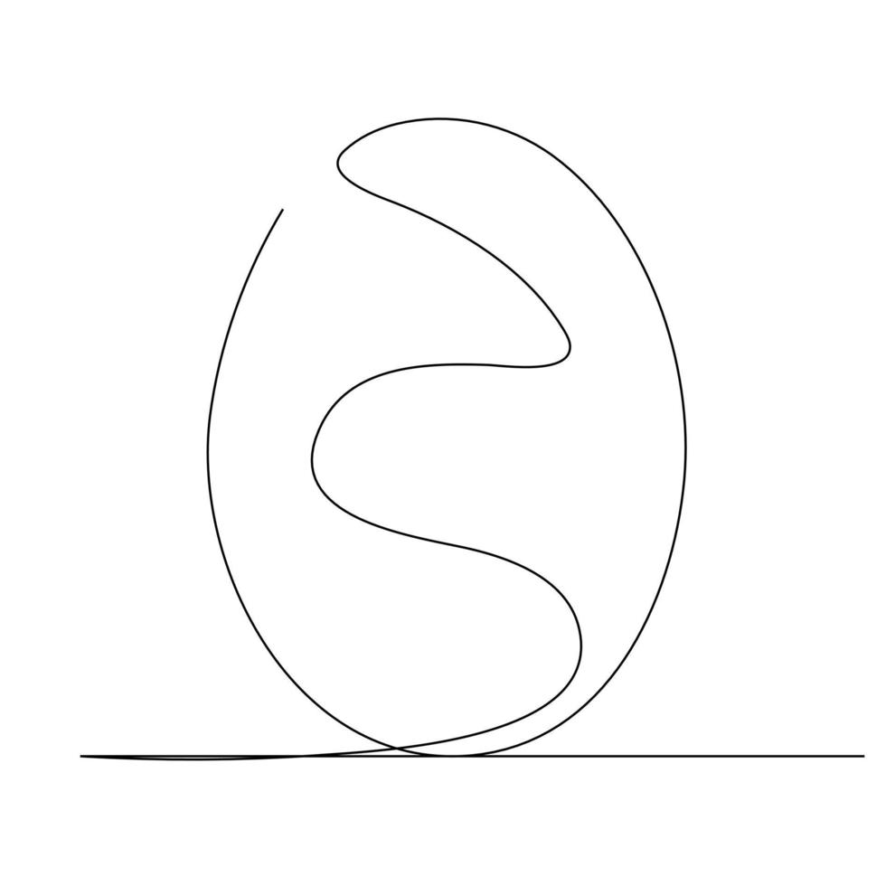 One continuous line drawing of a single oval shape. vector