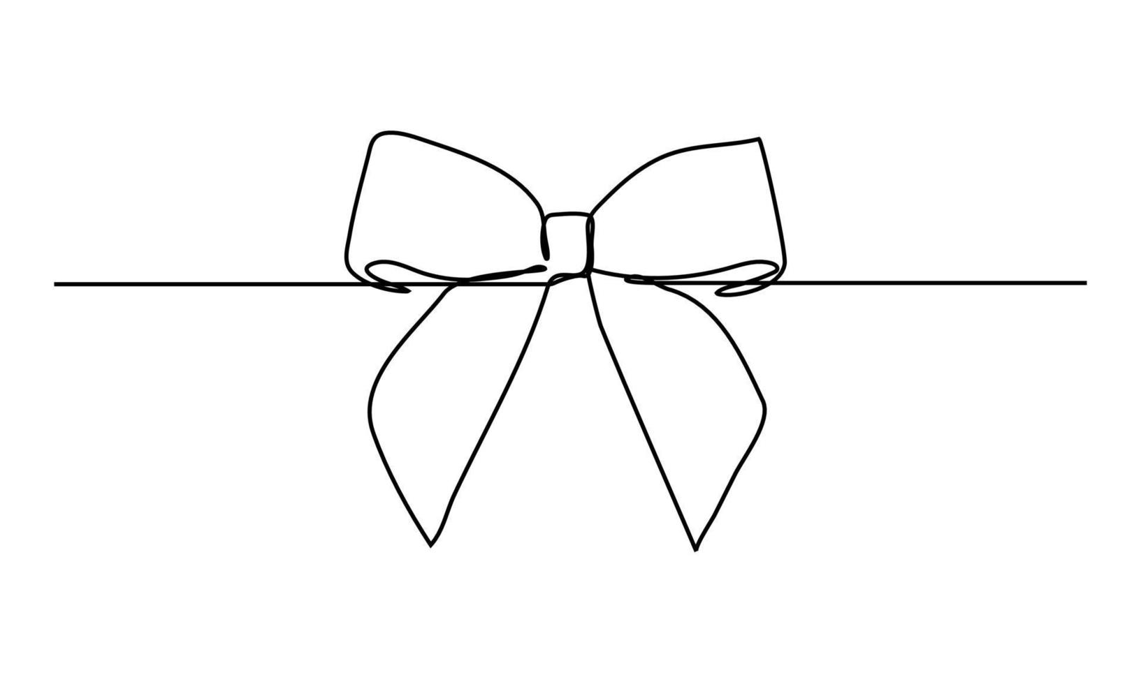 lazo de cinta de regalo en estilo de dibujo de línea continua simple. vector