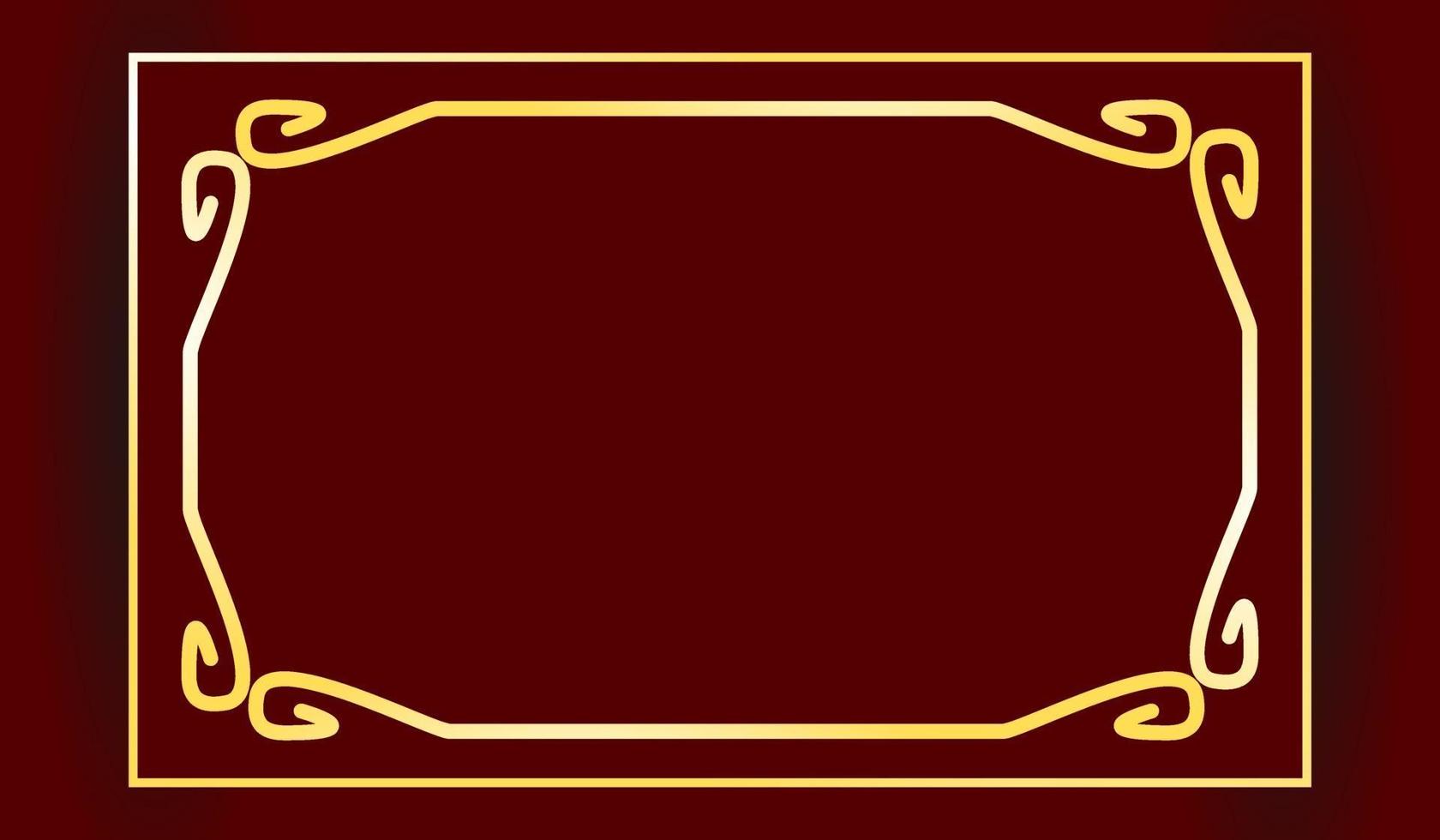 Luxury Red Golden Line Frame vector