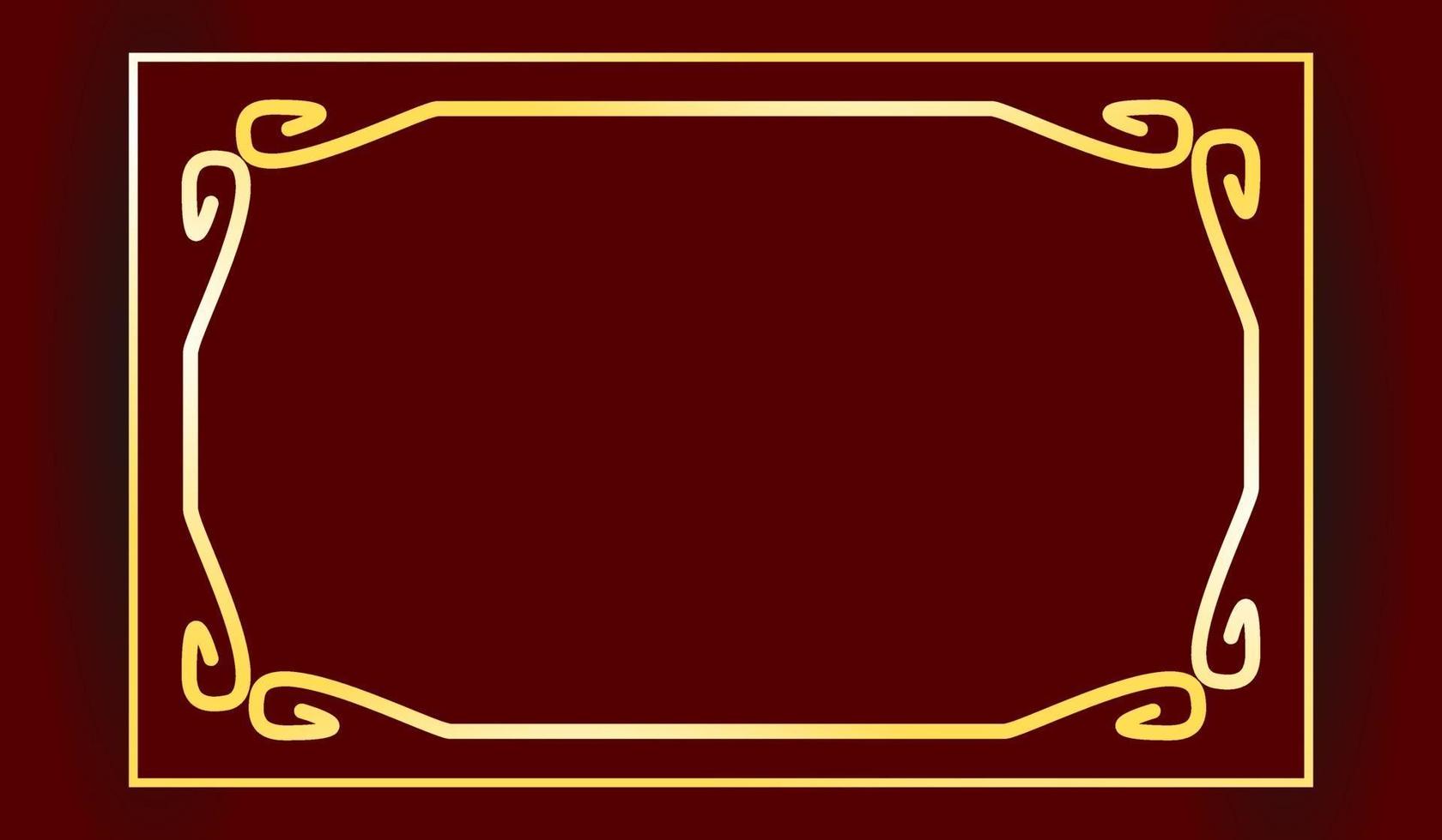 Luxury Red Golden Line Frame vector