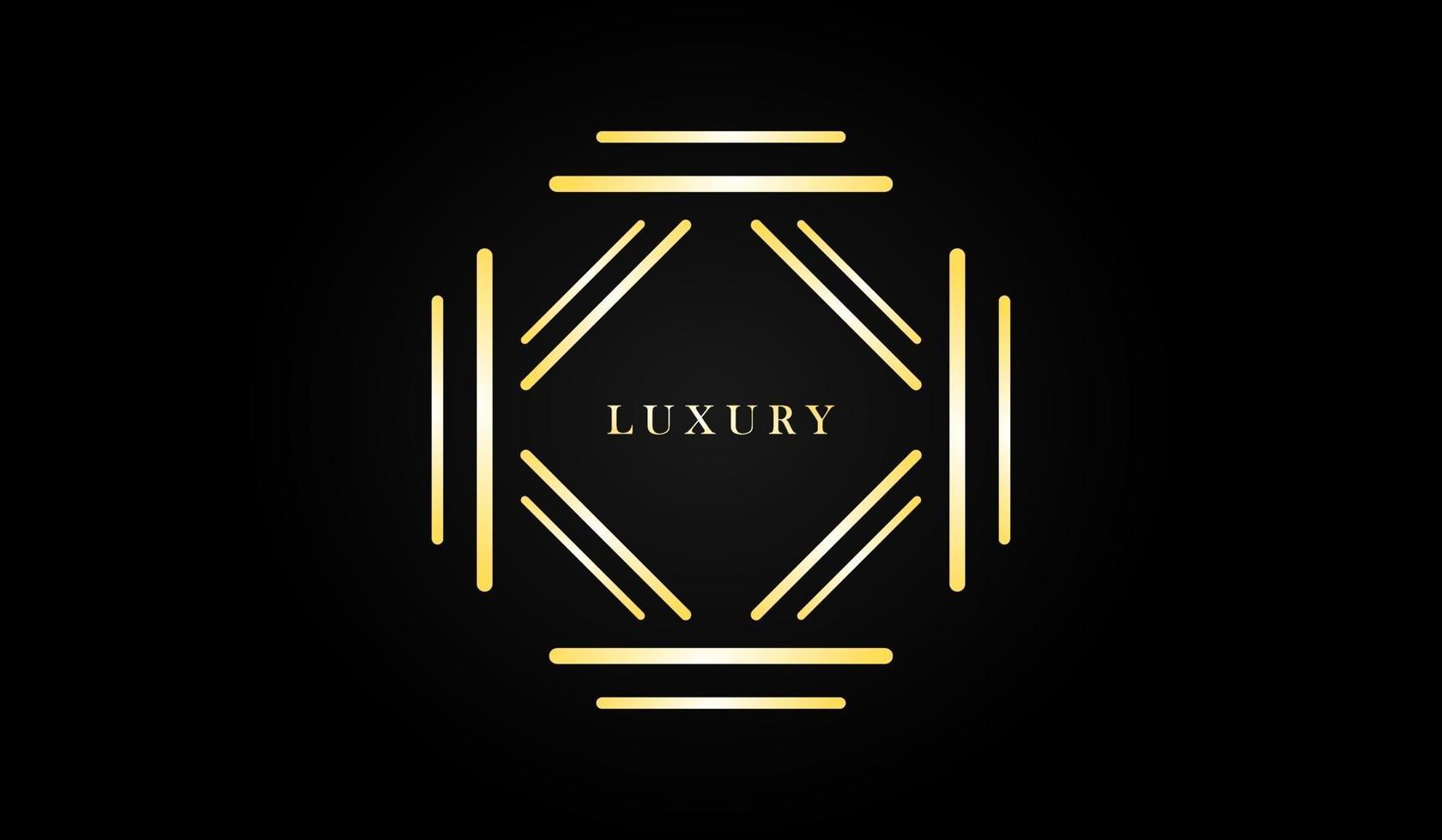 Luxury Black Abstract Window Golden Line vector