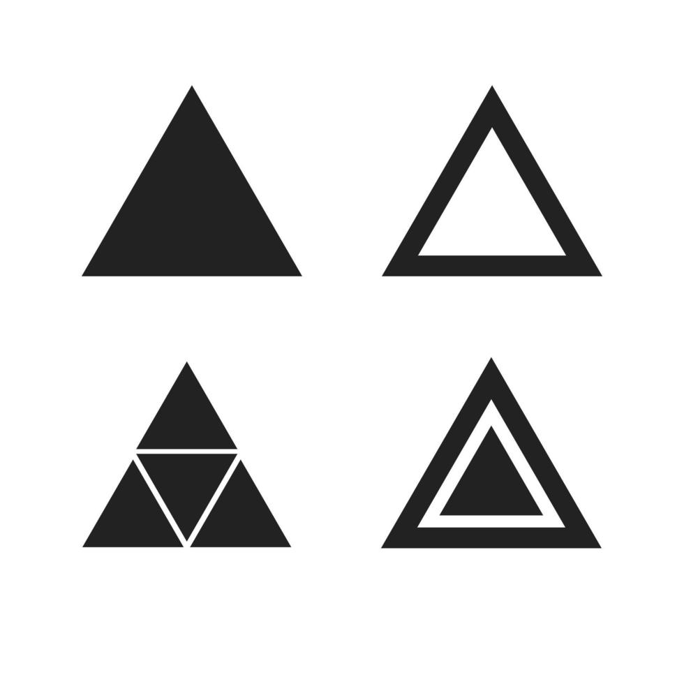 Abstract triangle black icon vector set