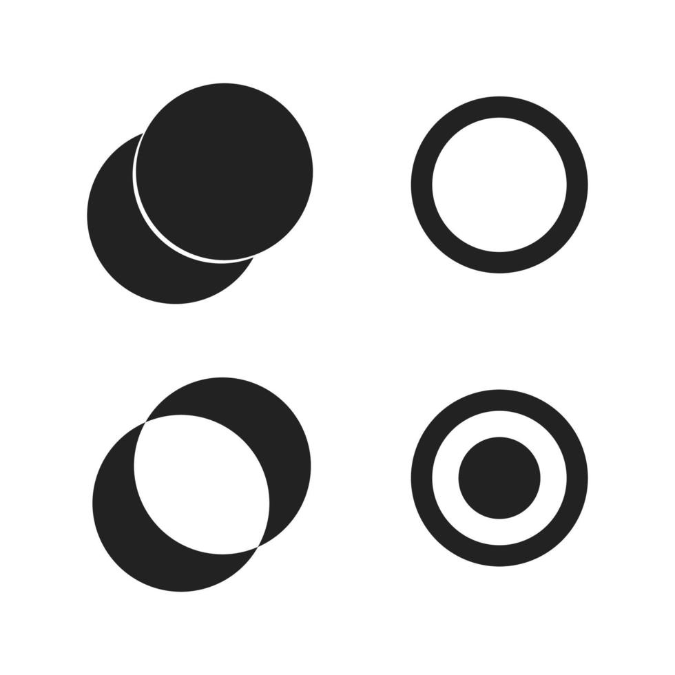 Abstract circle black element set vector