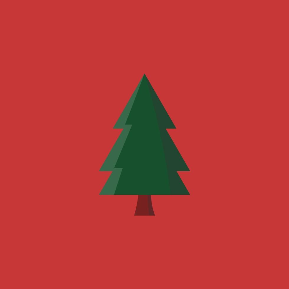 Christmas Tree Icon Flat Illustration vector