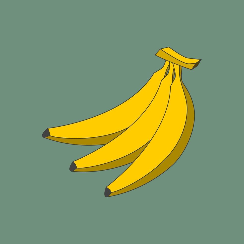 Banana Icon Sign Flat Illustration vector