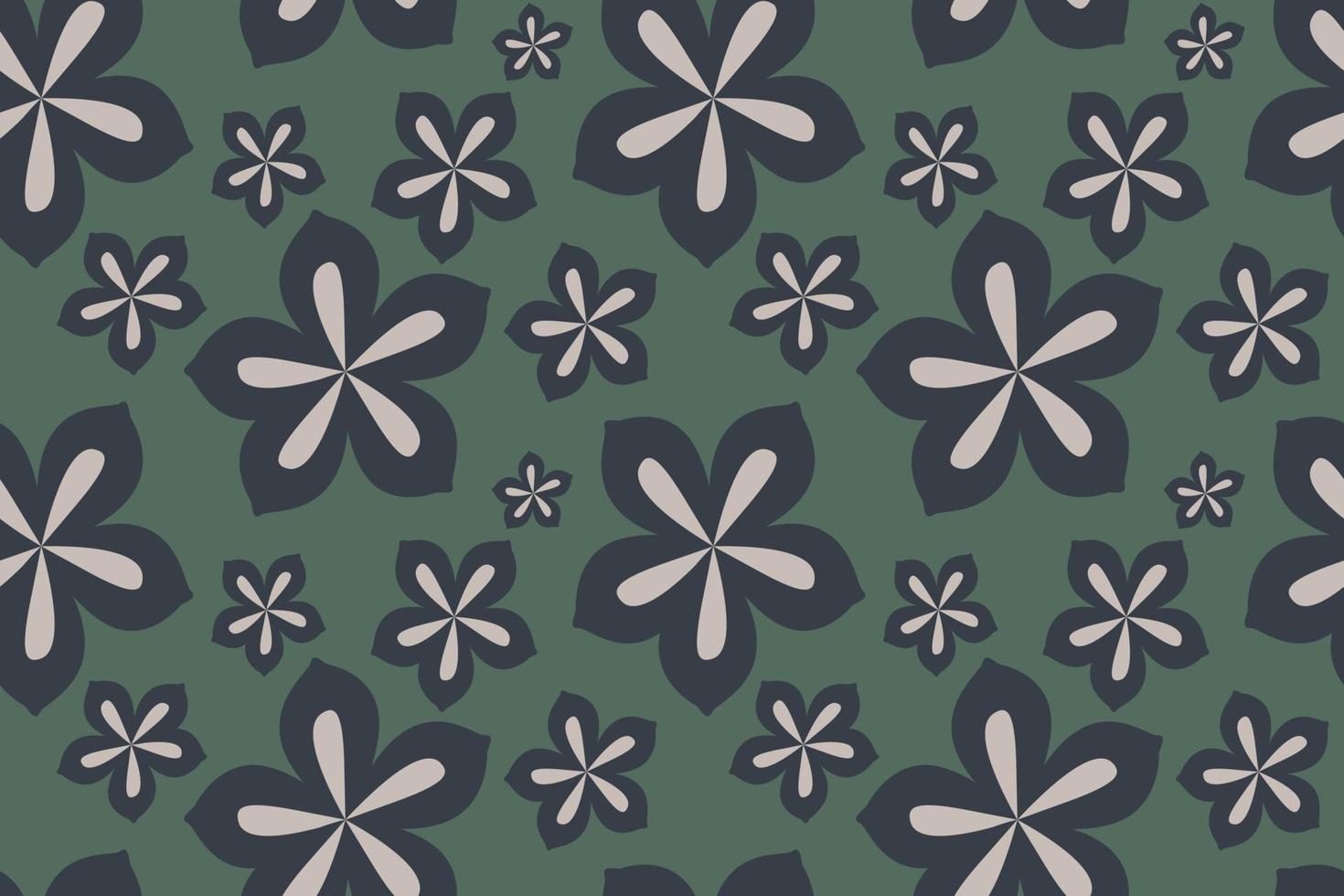 Abstract Flowers Seamless Pattern Design vector