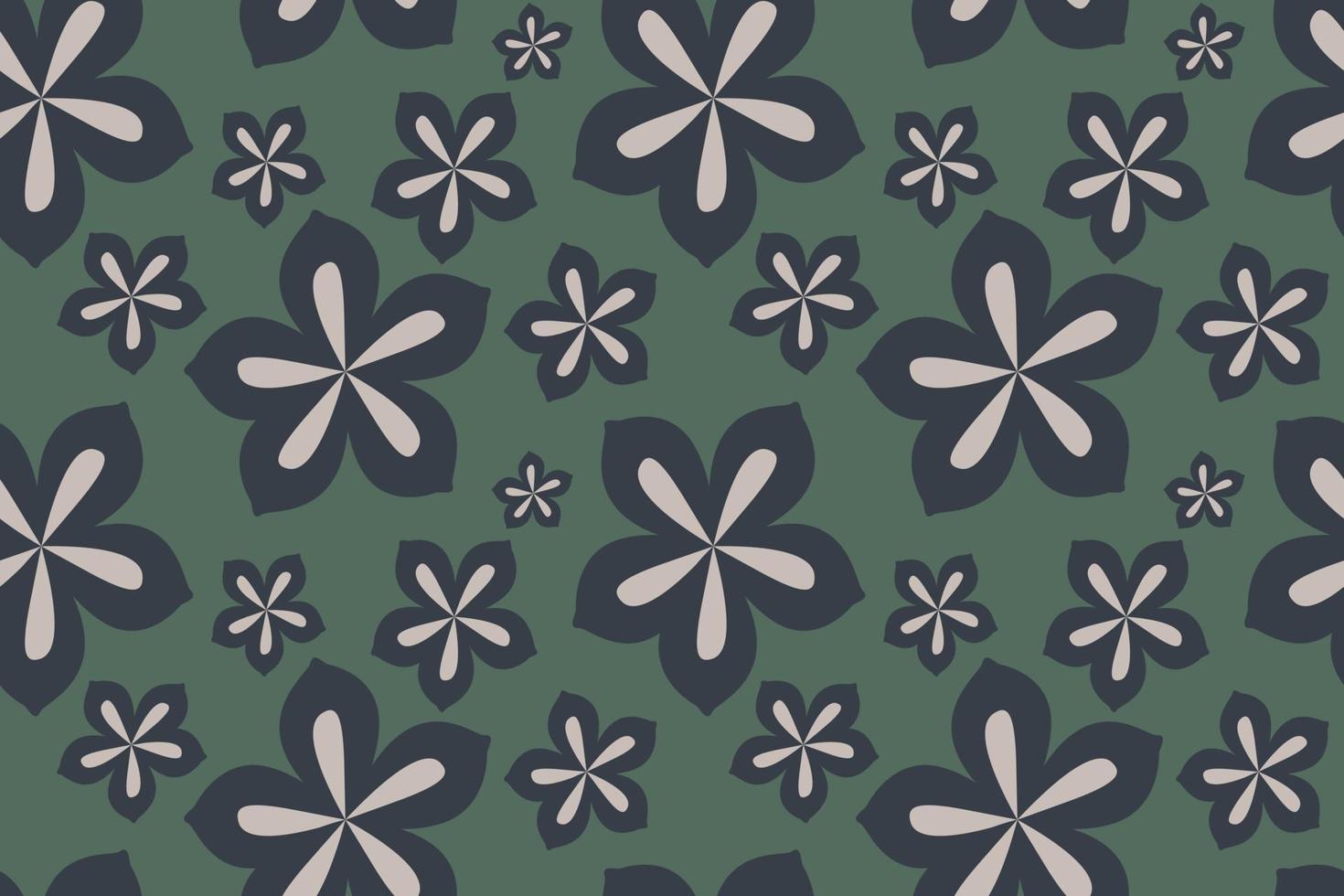 Abstract Flowers Seamless Pattern Design vector