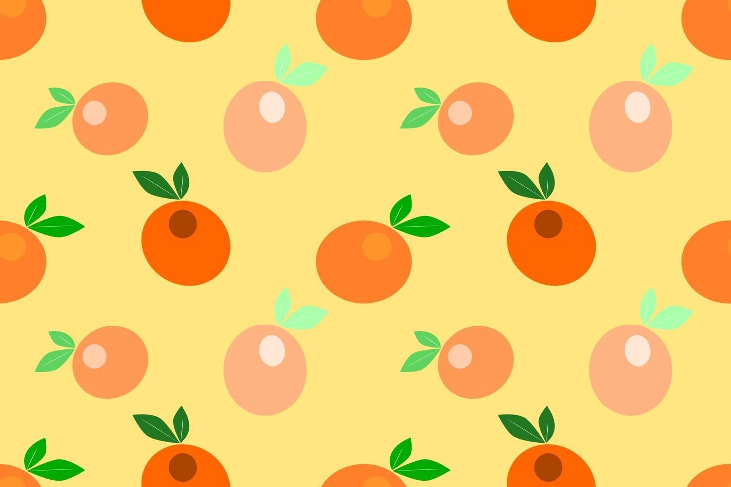 Cute Orange Fruit Seamless Pattern Design vector